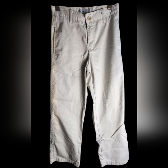 Boys Old Navy Flat Front Khaki Pants W Adjustable Waist 12 Slim - Picture 1 of 3